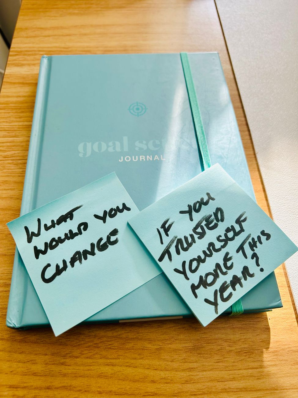 goal setting journal with inspirational notes